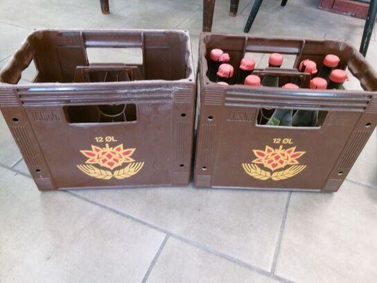 2 x ølkasse, 12 stk., plast CARLSBERG