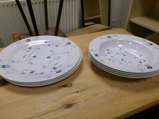 8 stk. plasttallerken, musselmalede