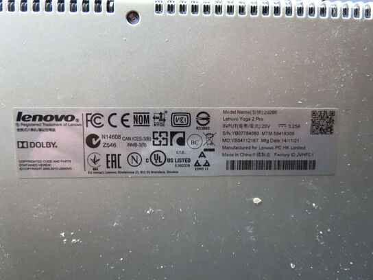 Bærbar PC, LENOVO Yoga 2 PRO