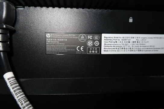 Computerskærm HP E27m, tastatur, mus