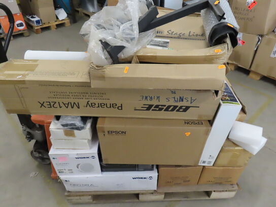 Palle med blandede højtalere og ophæng BOSE, WORK, MONACOR mv.