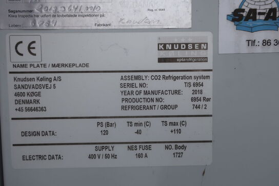 Køle-/fryseanlæg KNUDSEN KØLING T/S 6954 - GÜNTNER GGHC CD 063
