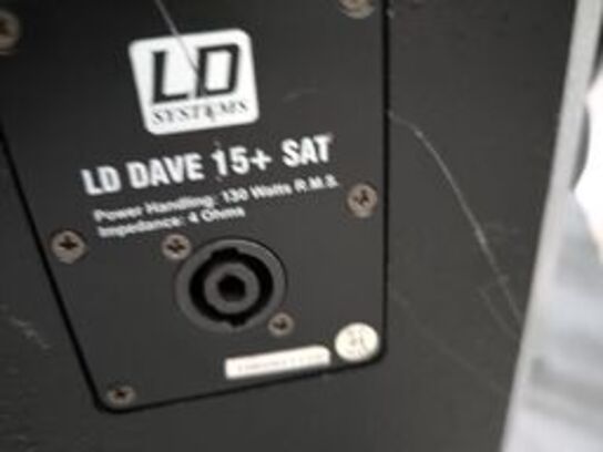 Subwoofer LD SYSTEMS DAVE15+ og 2 stk. højttalere LD SYSTEMS LD DAVE 15+