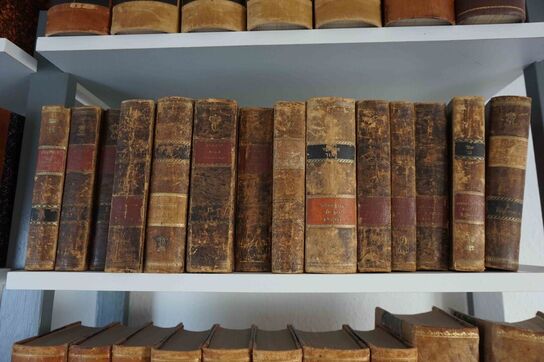 Stor vægreol med indhold 