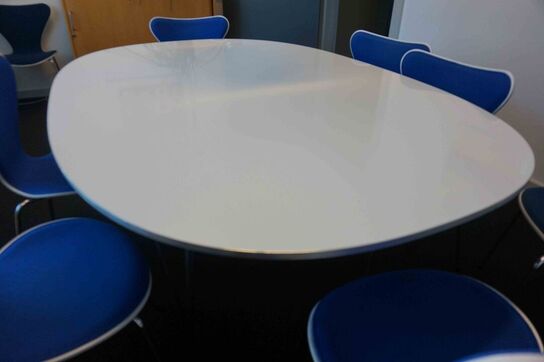 Elipse spisebord i højglans hvid 