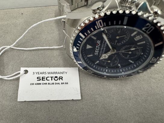 Armbåndsur SECTOR 230 43MM CHR BLUE DIAL BR SS
