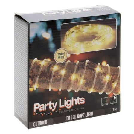 4 stk. led lyskæde m. 100 lys med timer udendørs - 7,5m(ubrugt)