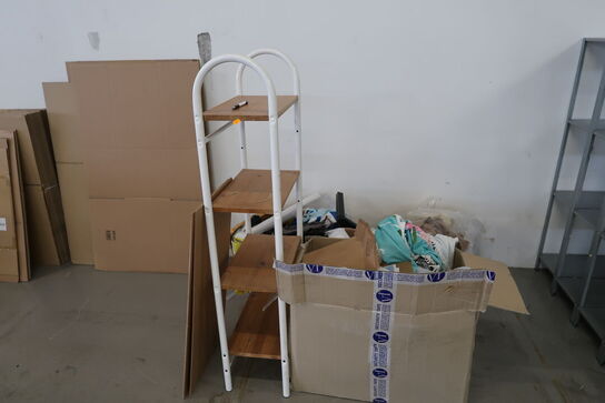 15 stk. lagerreoler, klapbord, whiteboard, div. Lagerreoler og butiksinventar