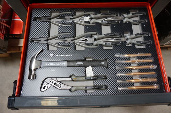 Widmann Steel Top værktøjsvogn. Syv skuffer inkl. værktøj 