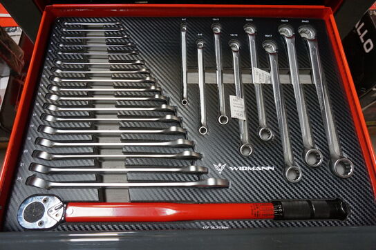 Widmann Steel Top værktøjsvogn. Syv skuffer inkl. værktøj 