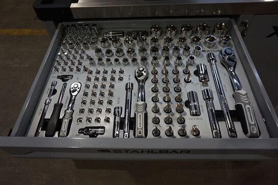 Værktøjsvogn, Stahlbär, 7 skuffer inkl. Værktøj. Grey 