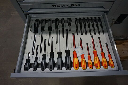 Værktøjsvogn, Stahlbär, 7 skuffer inkl. Værktøj. Grey 