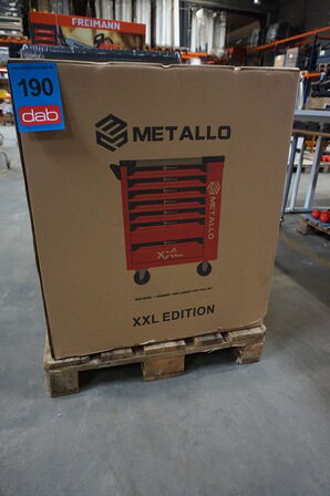 Metallo Værktøjsvogn XXL med værktøj og 7 skuffer og skab 