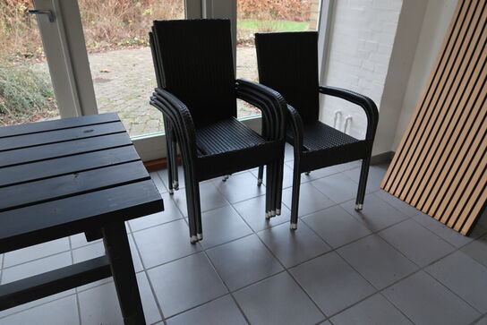 Havebord samt 6 stk. havestole