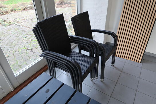 Havebord samt 6 stk. havestole