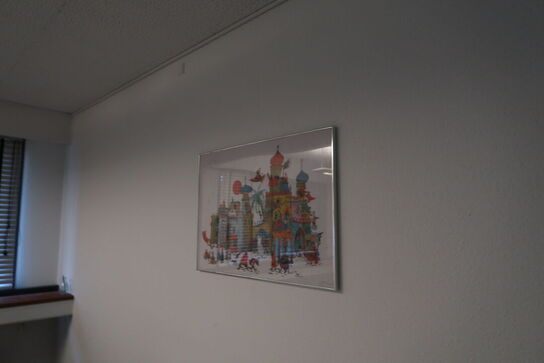 Dobbeltseng, plakat, stol m.m.