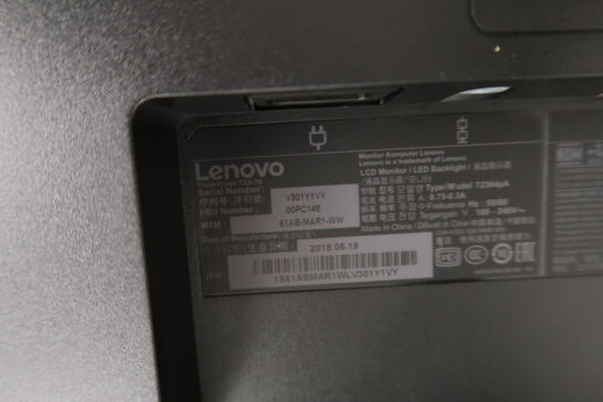 Computerskærm LENOVO T23i-10, tastatur, mus og dockingstation