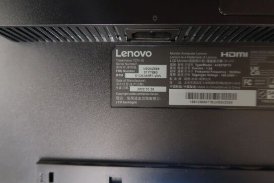 Computerskærm LENOVO Thinkvision T27i-10