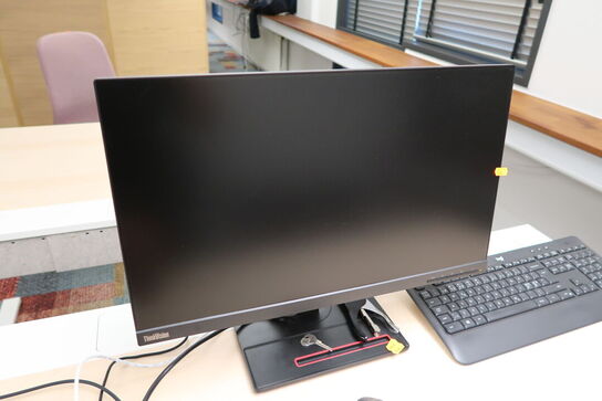 Computerskærm LENOVO T24i-20, tastatur, mus og dockingstation