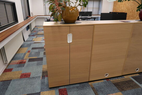 4 stk. skabe/reoler med indhold (planter medfølger ikke)