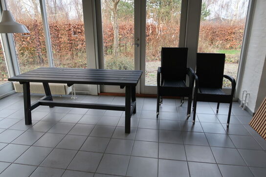 Havebord samt 6 stk. havestole