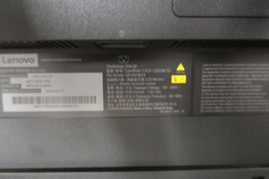 Computerskærm LENOVO T24i-20, tastatur, mus og dockingstation