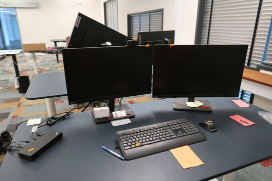 2 stk. computerskærme LENOVO T27i-30, tastatur, mus og dockingstation