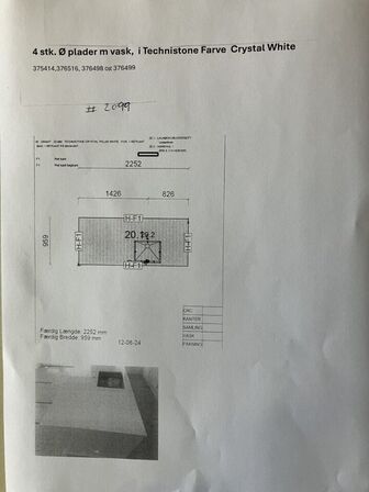 Køkken Ø – 20 mm granit bordplade