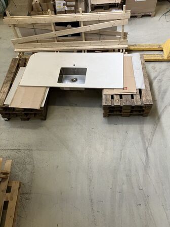 Bordplade halv ø m/vask