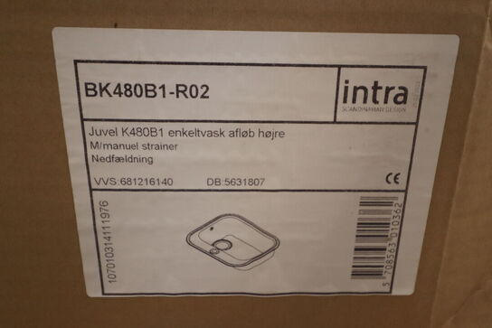 4 stk Stålvaske med bundventil.