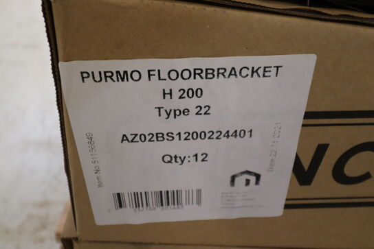 40 stk Gulvbeslag for radiatorer.