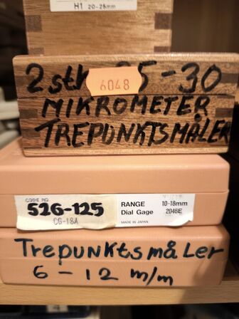 9 stk. Trepunktsmåler TESA, MITUTOYO