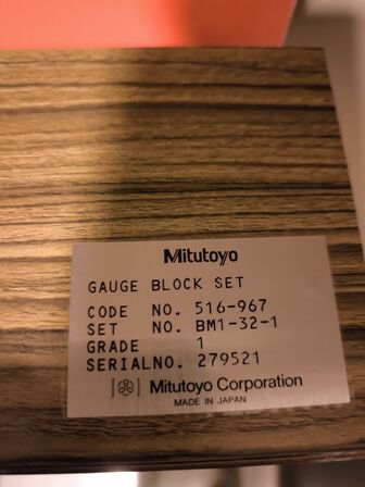 Måleklodssæt MITUTOYO CODE NO. 516-967