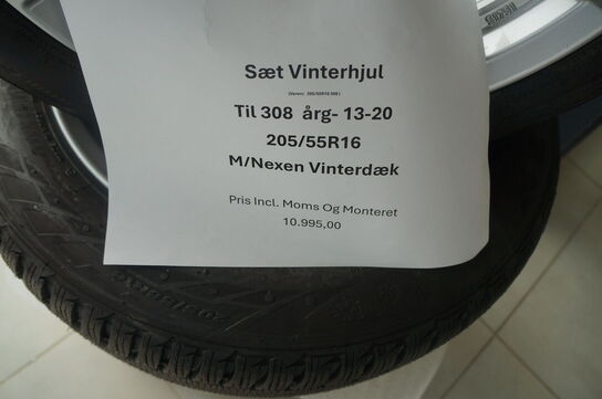 4 stk. Vinterdæk med fælge 205/55R16 NEXEN