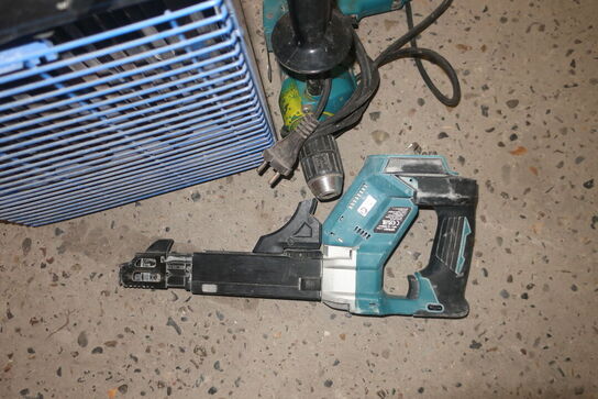 Akku. Gipsskruemaskine MAKITA DFR551 / el. boremaskine MAKITA / Varmeblæser