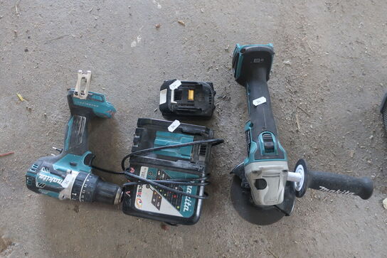 Akku. Vinkelsliber og boremaskine MAKITA