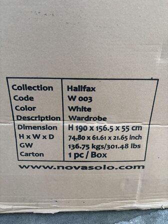 Klædeskab HALIFAX