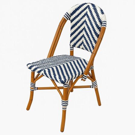 96 stk. Franskinspirerede caféstole Blå/hvid