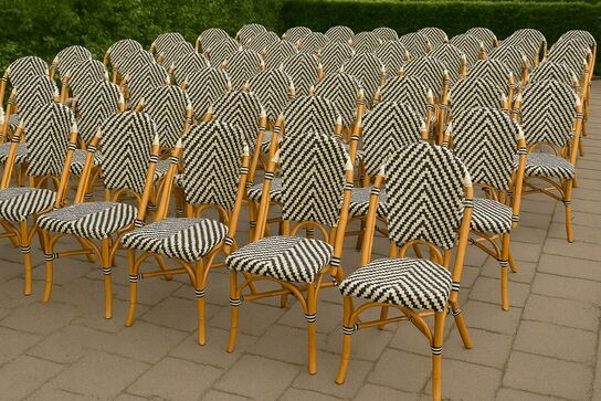 48 stk. Franskinspirerede caféstole Brun/hvid