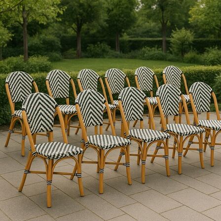 48 stk. Franskinspirerede caféstole Grøn/hvid