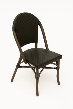 96 stk. Franskinspirerede caféstole Sort med mørk stel