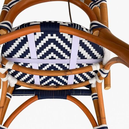 16 stk. Franskinspirerede caféstole Blå/hvid