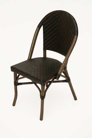 8 stk. Franskinspirerede caféstole Sort med mørk stel