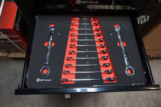 Metallo Værktøjsvogn XXL med værktøj og 7 skuffer 