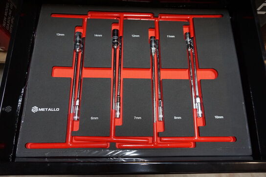 Metallo Værktøjsvogn XXL med værktøj og 7 skuffer 