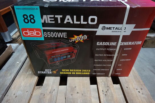 Metallo Meta 8500W 4 Takt Benzin generator med elstart 