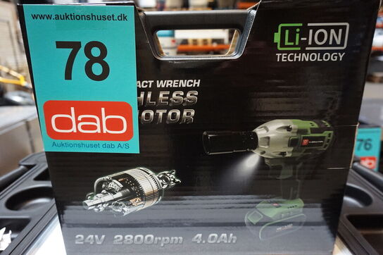 Widmann slagnøgle 24v 4 Ah med 2 batterier og lader 