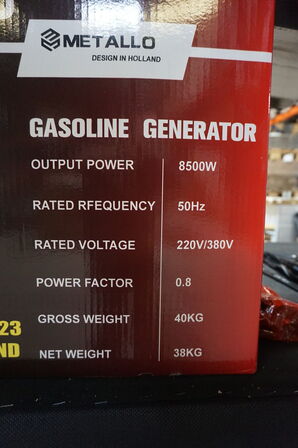 Metallo Meta 8500W 4 Takt Benzin generator med elstart 