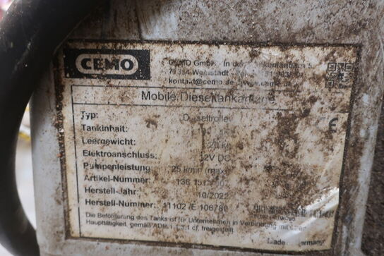 Mobil dieseltank CEMO  m. pumpe og greb 