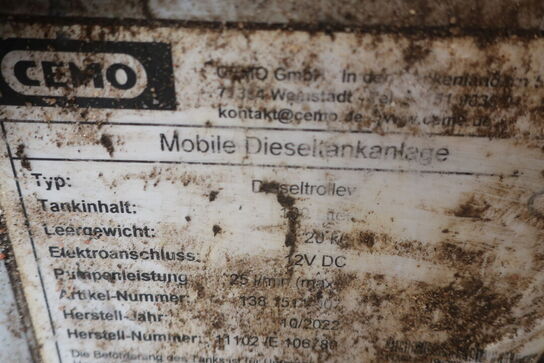 Mobil dieseltank CEMO  m. pumpe og greb 